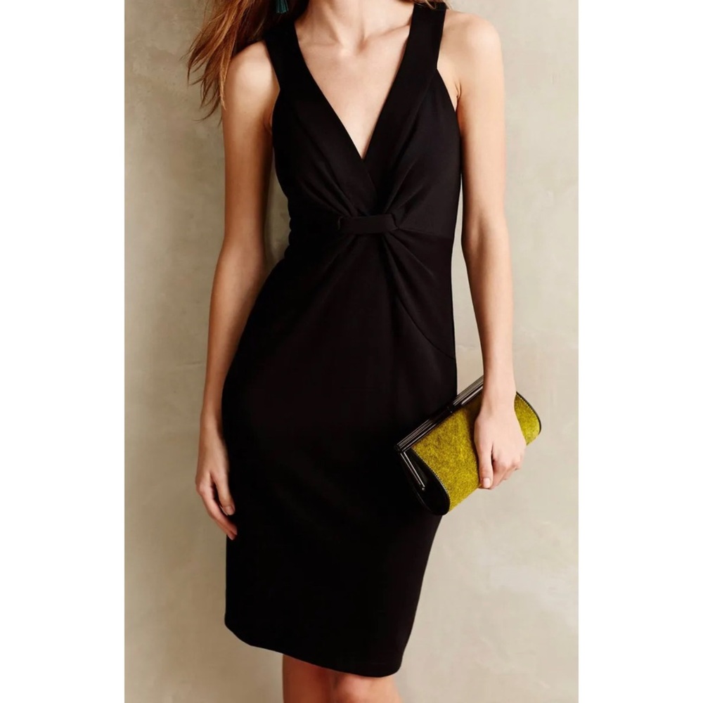 Anthropologie Bailey44 Ellington Ponte Black Sheath Dress XS